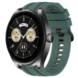 For Huawei Watch GT3  46mm Long & Short Sports Solid Color Silicone Watch Band Set(Olive Green)