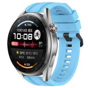 For Huawei Watch 3 Pro New Long & Short Sports Solid Color Silicone Watch Band Set(Sky Blue)