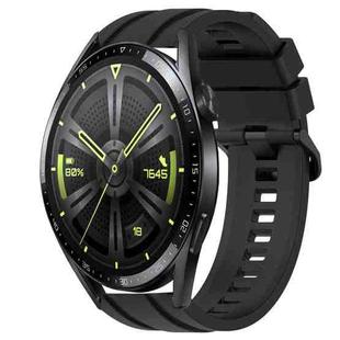 For Huawei Watch GT Runner Long & Short Sports Solid Color Silicone Watch Band Set(Black)
