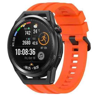 For Huawei Watch Buds Long & Short Sports Solid Color Silicone Watch Band Set(Orange)