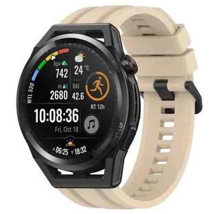 For Huawei Watch Buds Long & Short Sports Solid Color Silicone Watch Band Set(Khaki)