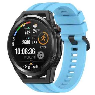 For Huawei Watch Buds Long & Short Sports Solid Color Silicone Watch Band Set(Sky Blue)