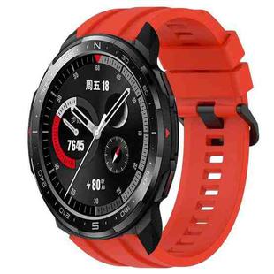 For Honor Watch GS Pro Long & Short Sports Solid Color Silicone Watch Band Set(Red)