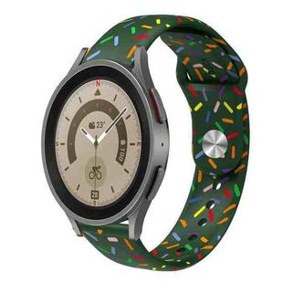 For Samsung Galaxy Watch 5 40 / 44mm Sports Rainbow Dots Silicone Buckle Watch Band(Green)