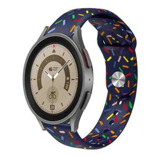 For Samsung Galaxy Watch 5 40 / 44mm Sports Rainbow Dots Silicone Buckle Watch Band(Blue)