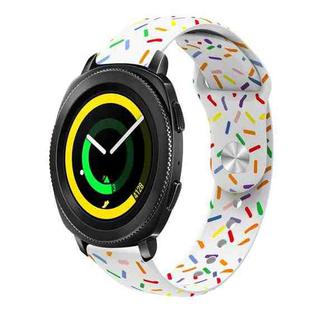 For Samsung Galaxy Watch 5 Pro Sports Rainbow Dots Silicone Buckle Watch Band(White)