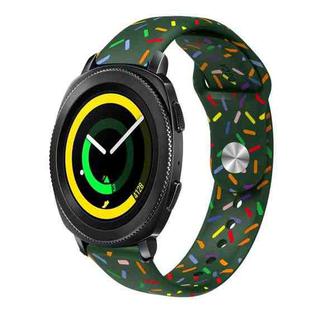 For Samsung Galaxy Watch 5 Pro Sports Rainbow Dots Silicone Buckle Watch Band(Green)