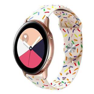 For Samsung Galaxy Watch 3 41mm Sports Rainbow Dots Silicone Buckle Watch Band(Starlight Color)