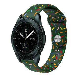 For Samsung Galaxy Watch Active 2 40mm / 44mm Sports Rainbow Dots Silicone Buckle Watch Band(Green)