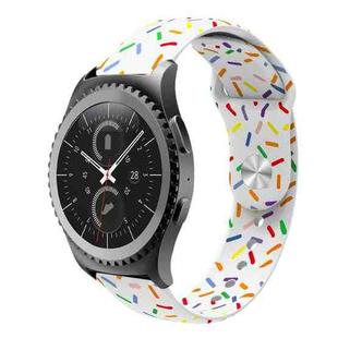 For Samsung Galaxy watch Active 40mm Sports Rainbow Dots Silicone Buckle Watch Band(White)