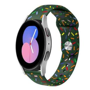 For Samsung Galaxy Watch 42mm Sports Rainbow Dots Silicone Buckle Watch Band(Green)