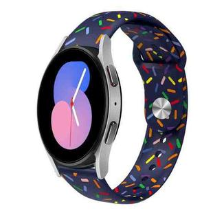 For Samsung Galaxy Watch 42mm Sports Rainbow Dots Silicone Buckle Watch Band(Blue)