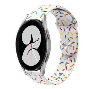 For Samsung Galaxy Gear Sport Sports Rainbow Dots Silicone Buckle Watch Band(White)