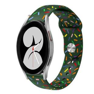 For Samsung Galaxy Gear Sport Sports Rainbow Dots Silicone Buckle Watch Band(Green)