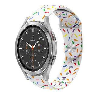 For Samsung Gear S2 Classic Sports Rainbow Dots Silicone Buckle Watch Band(White)