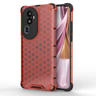 For OPPO Reno10 Pro+ Shockproof Honeycomb Phone Case(Red)