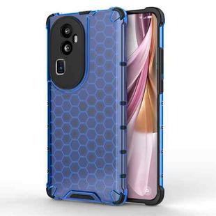 For OPPO Reno10 Pro+ Shockproof Honeycomb Phone Case(Blue)