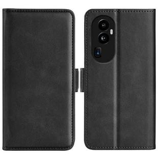For OPPO Reno10 Dual-side Magnetic Buckle Horizontal Flip Leather Phone Case(Black)