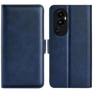 For OPPO Reno10 Dual-side Magnetic Buckle Horizontal Flip Leather Phone Case(Dark Blue)