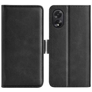 For OPPO A38 Dual-side Magnetic Buckle Horizontal Flip Leather Phone Case(Black)