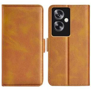 For OPPO A79 Dual-side Magnetic Buckle Horizontal Flip Leather Phone Case(Yellow)