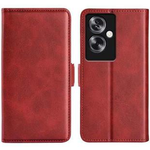 For OPPO A79 Dual-side Magnetic Buckle Horizontal Flip Leather Phone Case(Red)