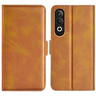 For OPPO K12 Dual-side Magnetic Buckle Horizontal Flip Leather Phone Case(Yellow)