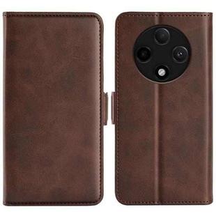 For OPPO A3 Pro 5G China Dual-side Magnetic Buckle Horizontal Flip Leather Phone Case(Brown)