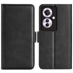 For OPPO Reno11 F 5G Dual-side Magnetic Buckle Horizontal Flip Leather Phone Case(Black)