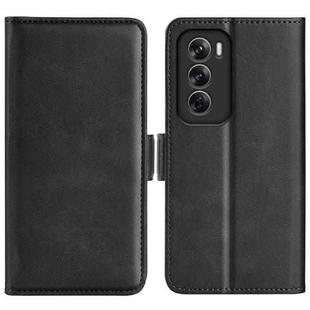 For OPPO Reno12 Pro 5G Global Dual-side Magnetic Buckle Horizontal Flip Leather Phone Case(Black)