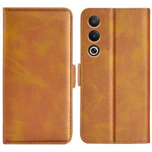 For OPPO A3 Pro Global Dual-side Magnetic Buckle Horizontal Flip Leather Phone Case(Yellow)