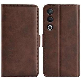For OPPO A3 Pro Global Dual-side Magnetic Buckle Horizontal Flip Leather Phone Case(Brown)