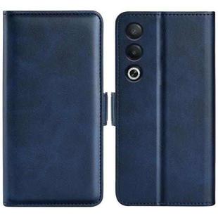 For OPPO A3 Pro Global Dual-side Magnetic Buckle Horizontal Flip Leather Phone Case(Dark Blue)