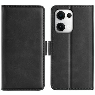 For OPPO Reno13 5G Dual-side Magnetic Buckle Horizontal Flip Leather Phone Case(Black)