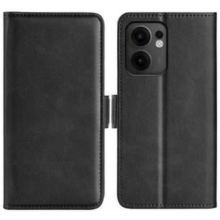 For OPPO Reno13 F Dual-side Magnetic Buckle Horizontal Flip Leather Phone Case(Black)