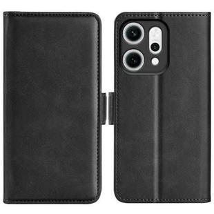 For OPPO Reno14 Pro 5G Global Dual-side Magnetic Buckle Horizontal Flip Leather Phone Case(Black)
