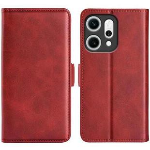 For OPPO Reno14 Pro 5G Global Dual-side Magnetic Buckle Horizontal Flip Leather Phone Case(Red)