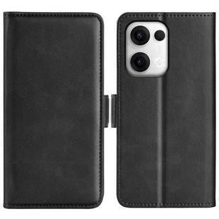 For OPPO Reno13 Pro 5G Dual-side Magnetic Buckle Horizontal Flip Leather Phone Case(Black)