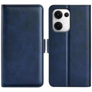 For OPPO Reno13 Pro 5G Dual-side Magnetic Buckle Horizontal Flip Leather Phone Case(Dark Blue)