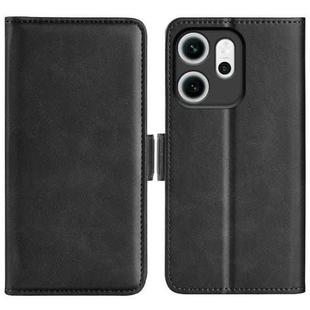 For OPPO Reno14 F 5G Dual-side Magnetic Buckle Horizontal Flip Leather Phone Case(Black)