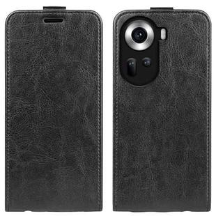 For OPPO Reno11 5G Global R64 Texture Single Vertical Flip Leather Phone Case(Black)
