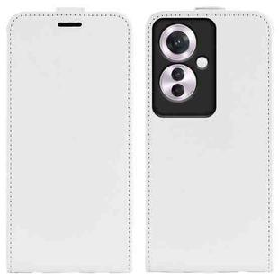 For OPPO Reno11 F 5G R64 Texture Single Vertical Flip Leather Phone Case(White)