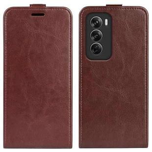 For OPPO Reno12 5G Global R64 Texture Single Vertical Flip Leather Phone Case(Brown)