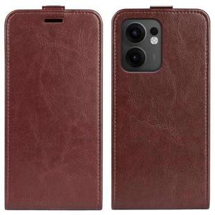 For OPPO Reno13 F R64 Texture Single Vertical Flip Leather Phone Case(Brown)