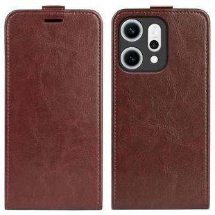 For OPPO Reno14 5G Global R64 Texture Single Vertical Flip Leather Phone Case(Brown)