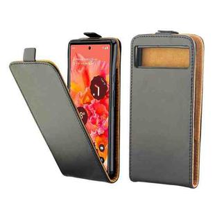 For Google Pixel 6a Vertical Flip Leather Phone Case with Card Slot(Black)