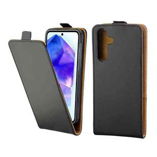 For Samsung Galaxy A55 5G Vertical Flip Leather Case with Card Slot(Black)