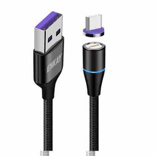 ENKAY ENK-CB1391 5A USB to Type-C Magnetic Fast Charging Data Cable with LED Light, Length: 1m(Black)