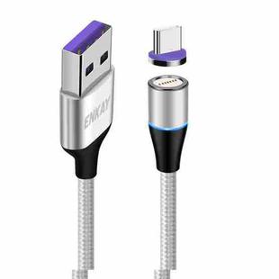 ENKAY ENK-CB1391 5A USB to Type-C Magnetic Fast Charging Data Cable with LED Light, Length: 1m(Silver)