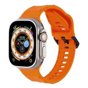 For Apple Watch Ultra 49mm Ripple Silicone Sports Watch Band(Orange)